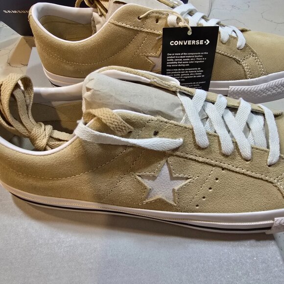 Converse One Star Pro Ox Low Top White Suede OAT MILK A04155C Men's Size 10 NEW - Picture 3 of 11